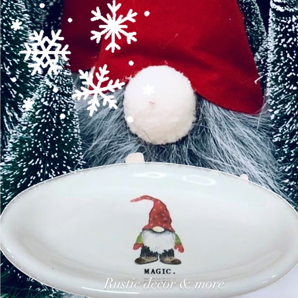 Rae Dunn Gnome Oval Plate Magic Christmas Plate / Platter - Picture 2 of 3